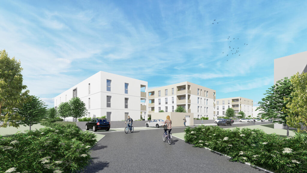 Nochmals weitere Ansicht Leerstraße von gegenüberliegender Straßenseite