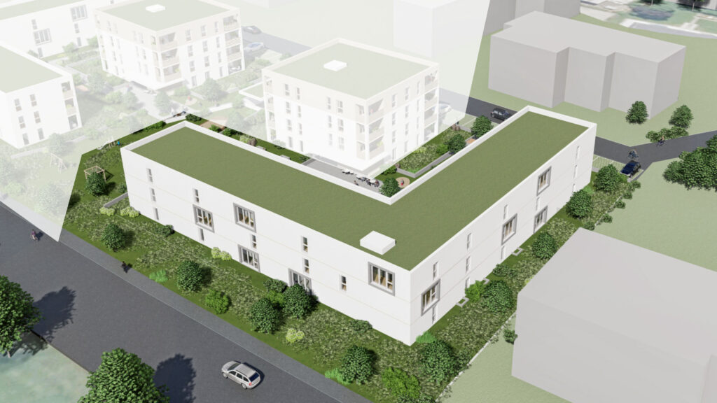 Vogelperspektive auf Leerstraße 9d